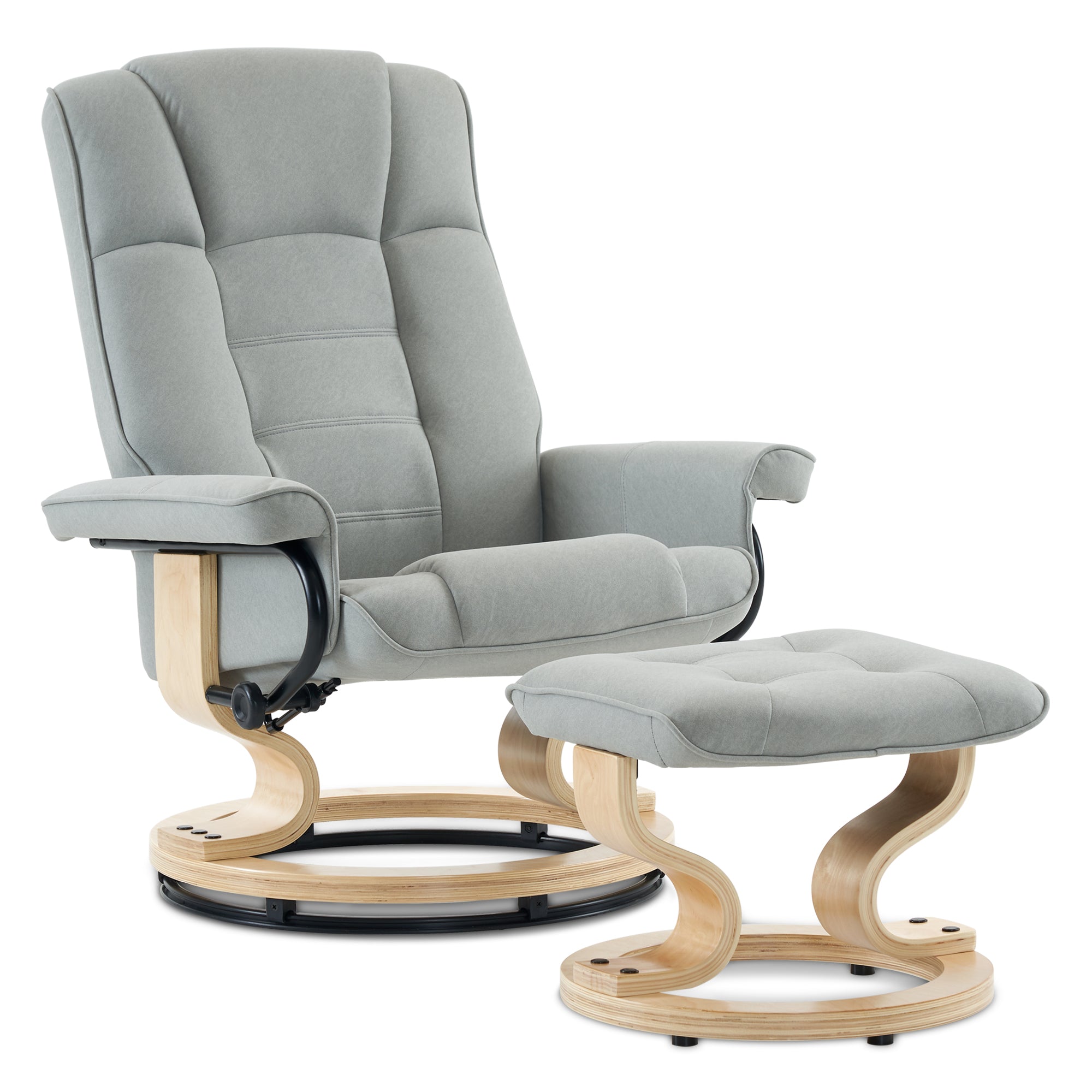 Relaxfauteuil met Hocker, 360° Draaibare TV-stoel met Ligfunctie, 9019 – foto 22