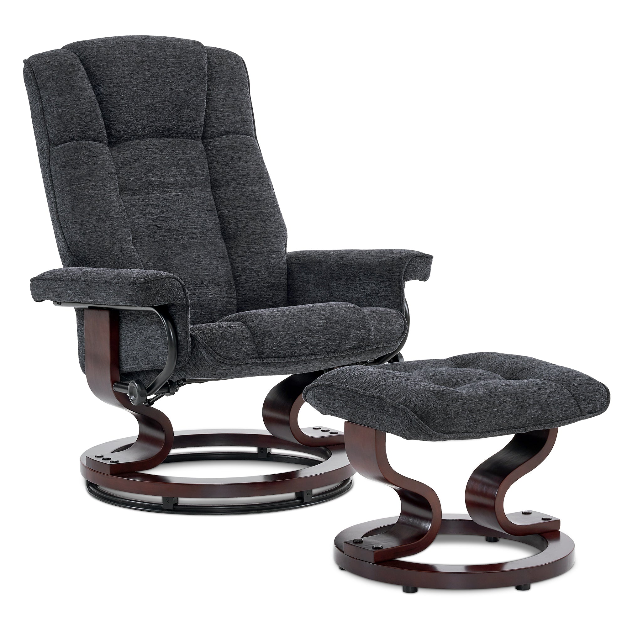 Relaxfauteuil met Hocker, 360° Draaibare TV-stoel met Ligfunctie, 9019 – foto 29