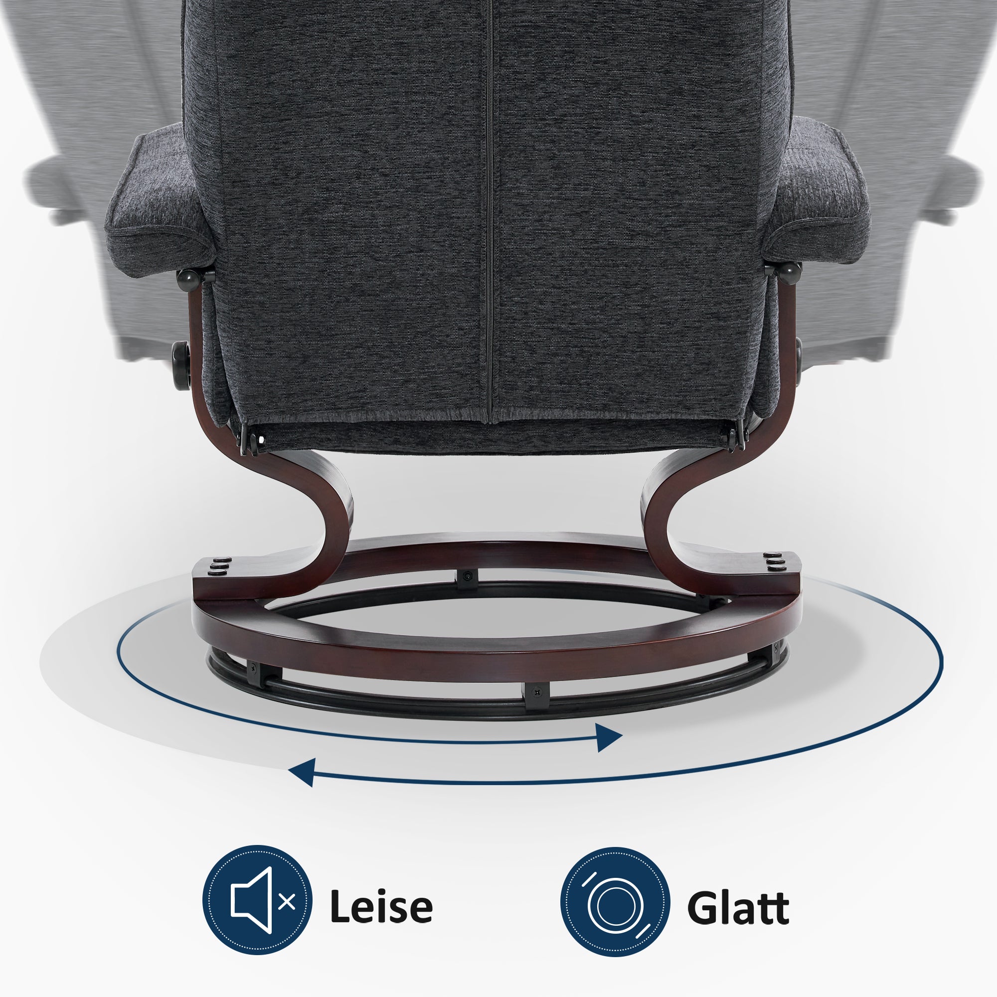Relaxfauteuil met Hocker, 360° Draaibare TV-stoel met Ligfunctie, 9019 – foto 32