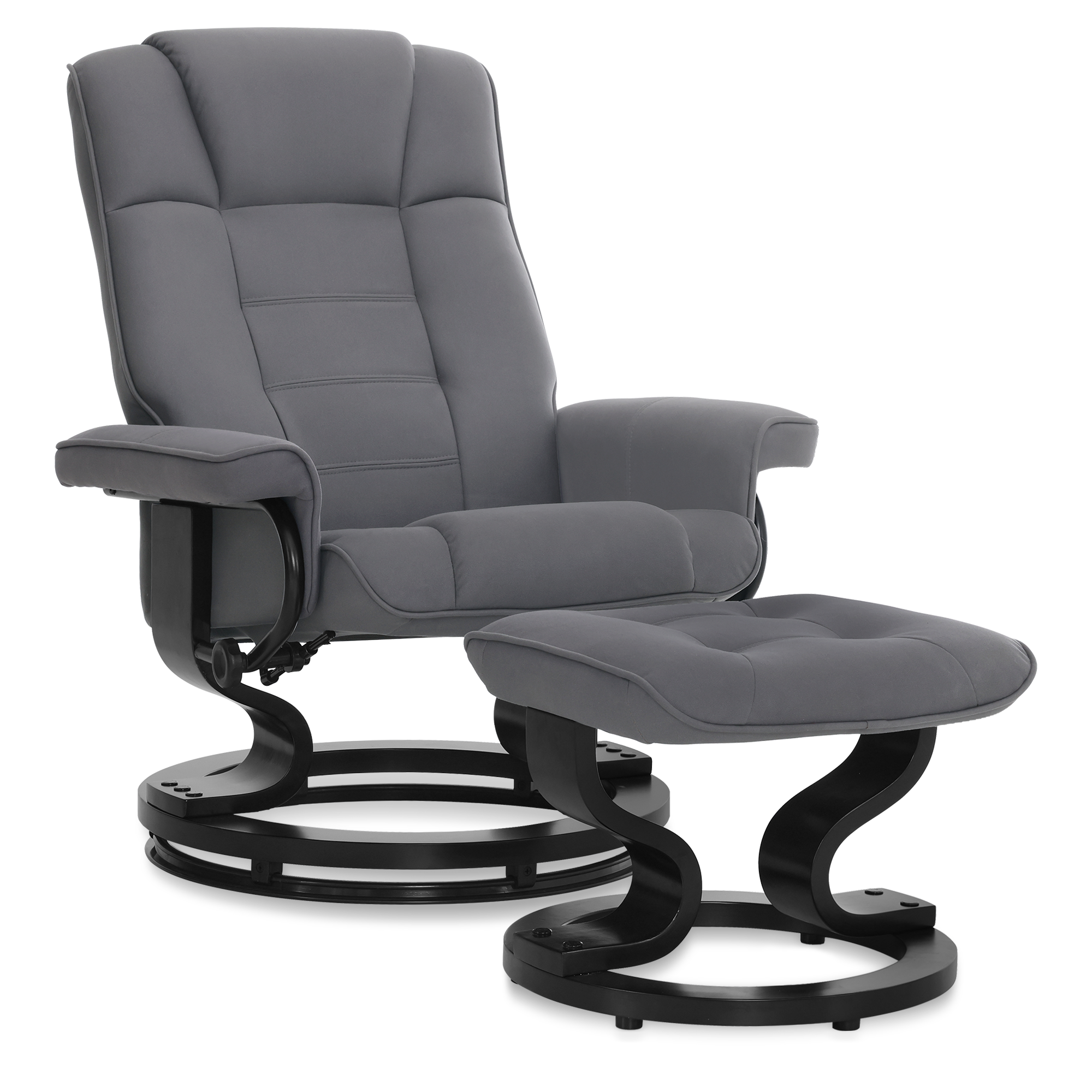 Relaxfauteuil met Hocker, 360° Draaibare TV-stoel met Ligfunctie, 9019 – foto 36