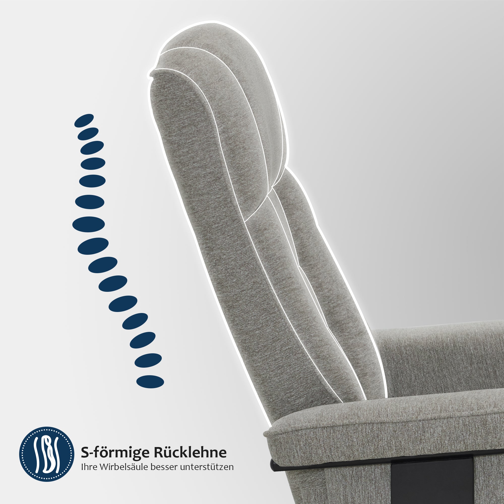 Relaxfauteuil met Hocker, 360° Draaibare TV-stoel met Ligfunctie, 9019 – foto 48