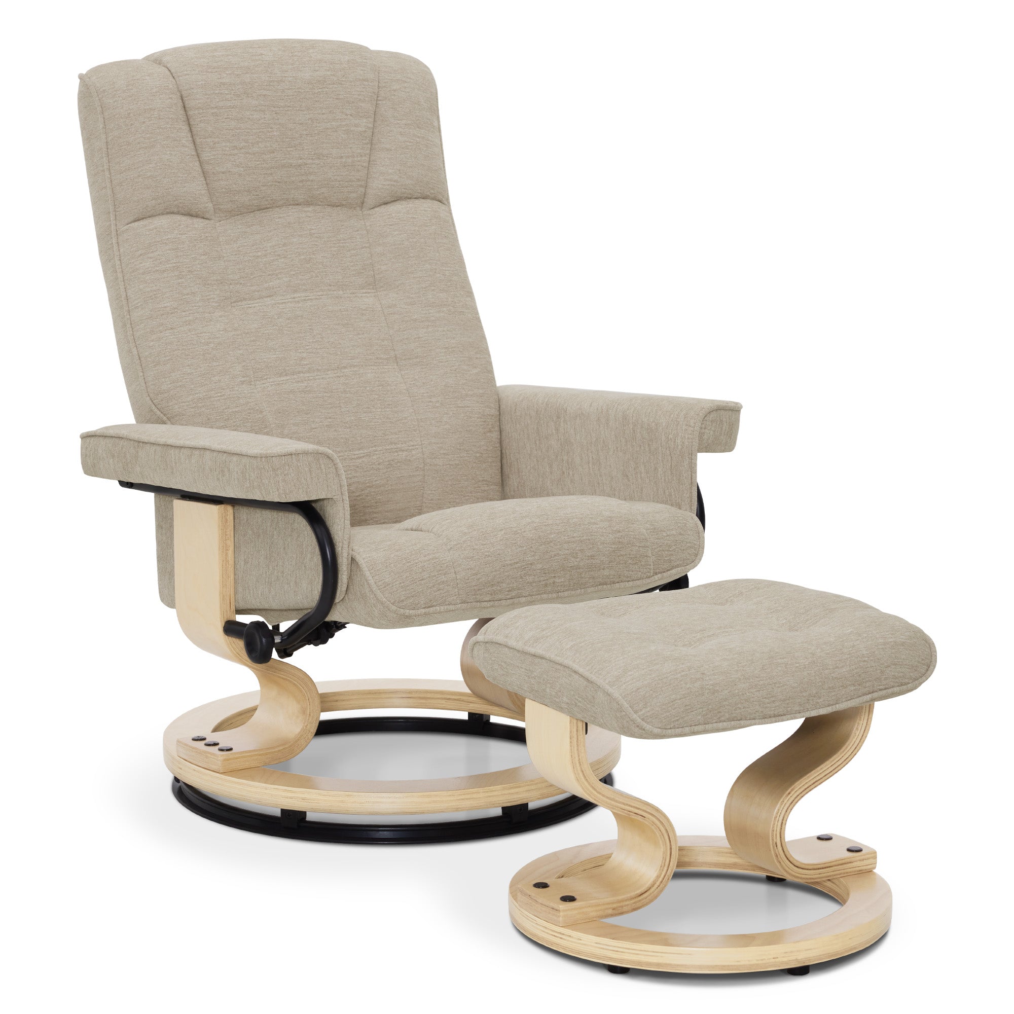 Relaxfauteuil met Hocker, 360° Draaibare TV-stoel met Ligfunctie, 9019 – foto 50