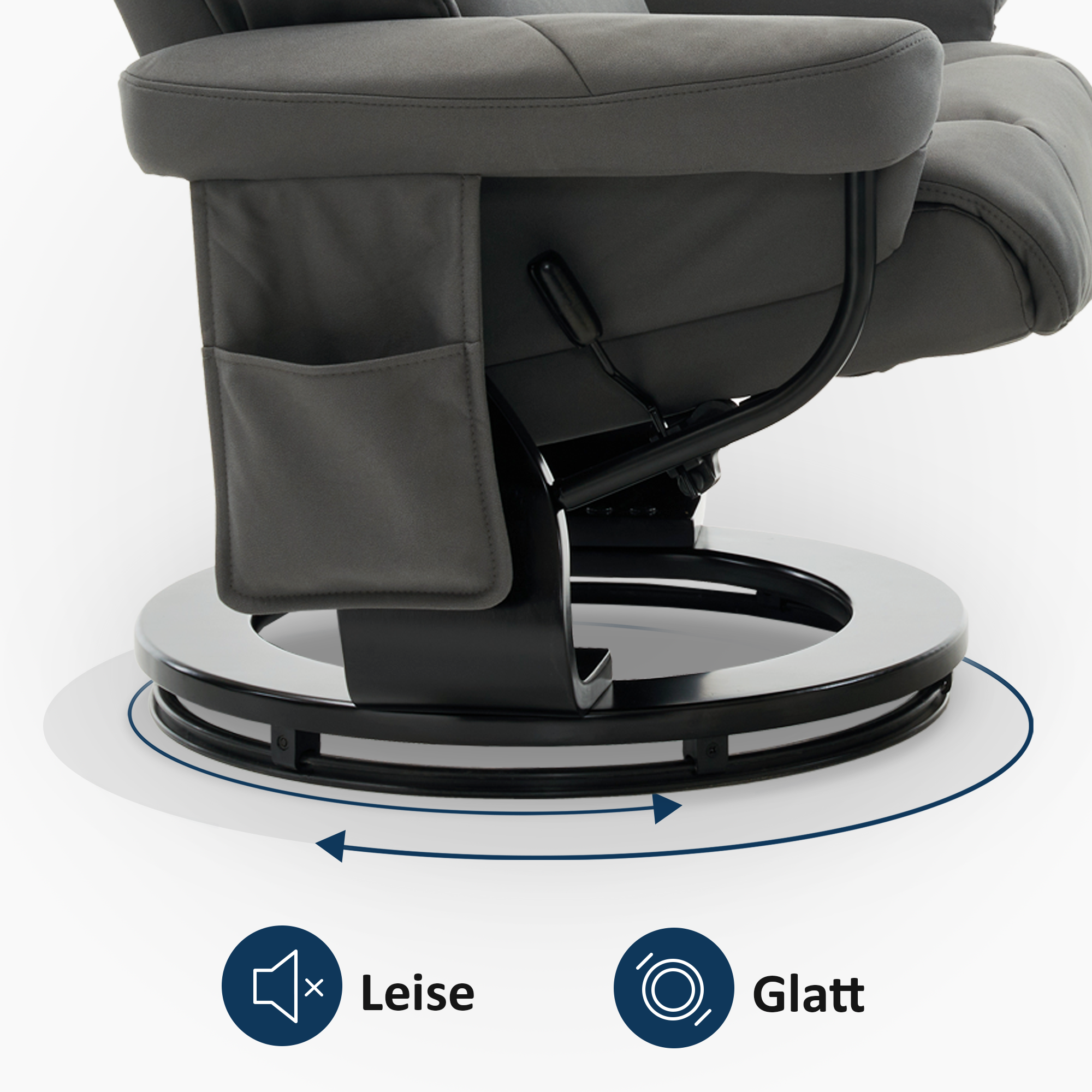Relaxfauteuil met Hocker, 360° Draaibaar, TV-stoel tot 120 kg, 9066 – foto 20