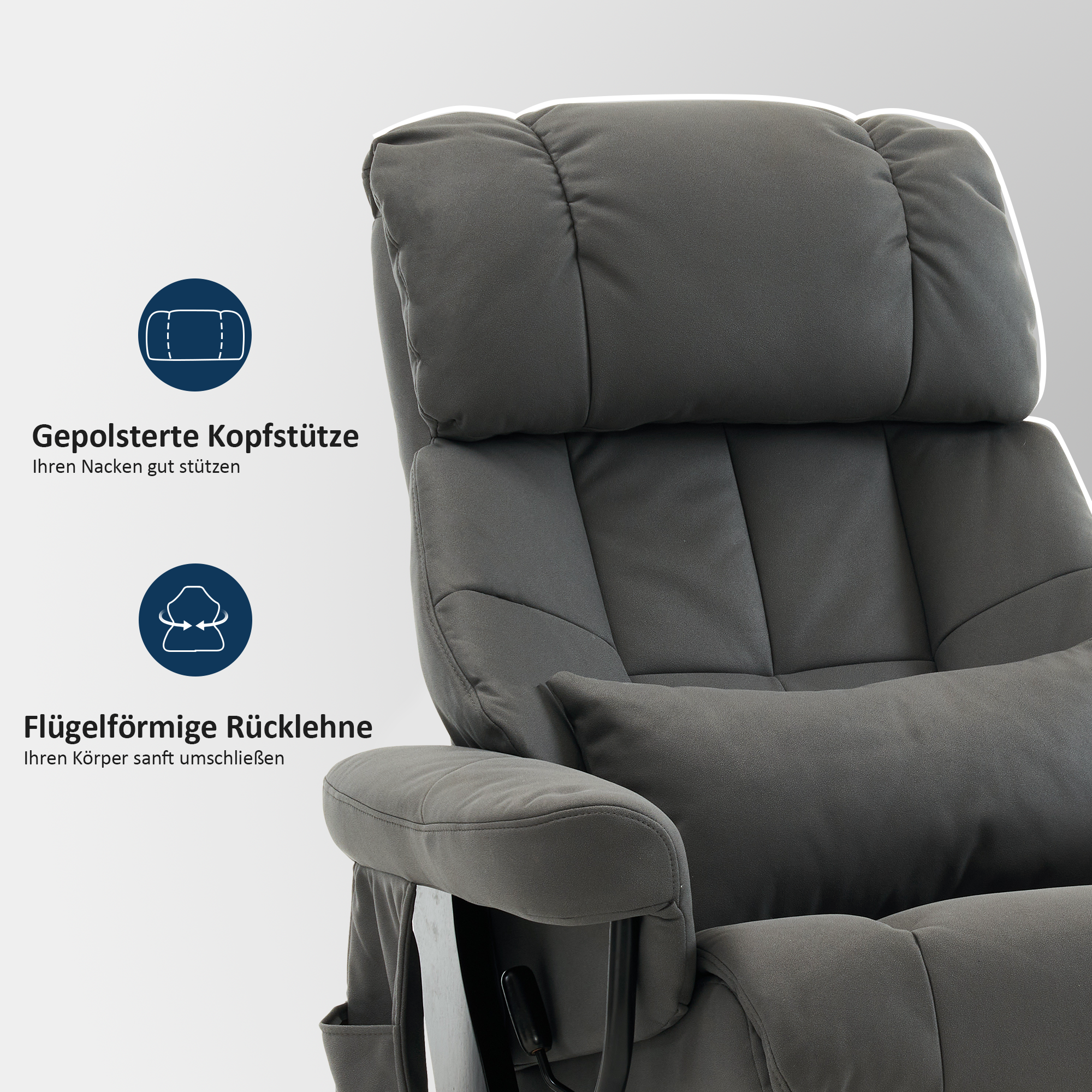 Relaxfauteuil met Hocker, 360° Draaibaar, TV-stoel tot 120 kg, 9066 – foto 22