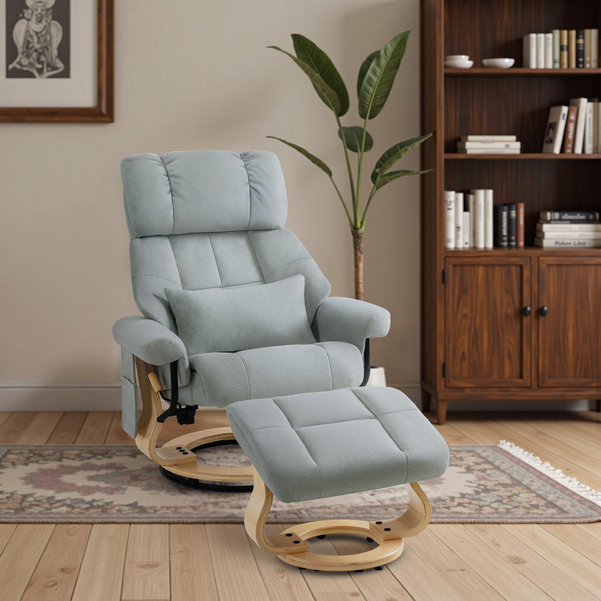 Relaxfauteuil met Hocker, 360° Draaibaar, TV-stoel tot 120 kg, 9066 – foto 26