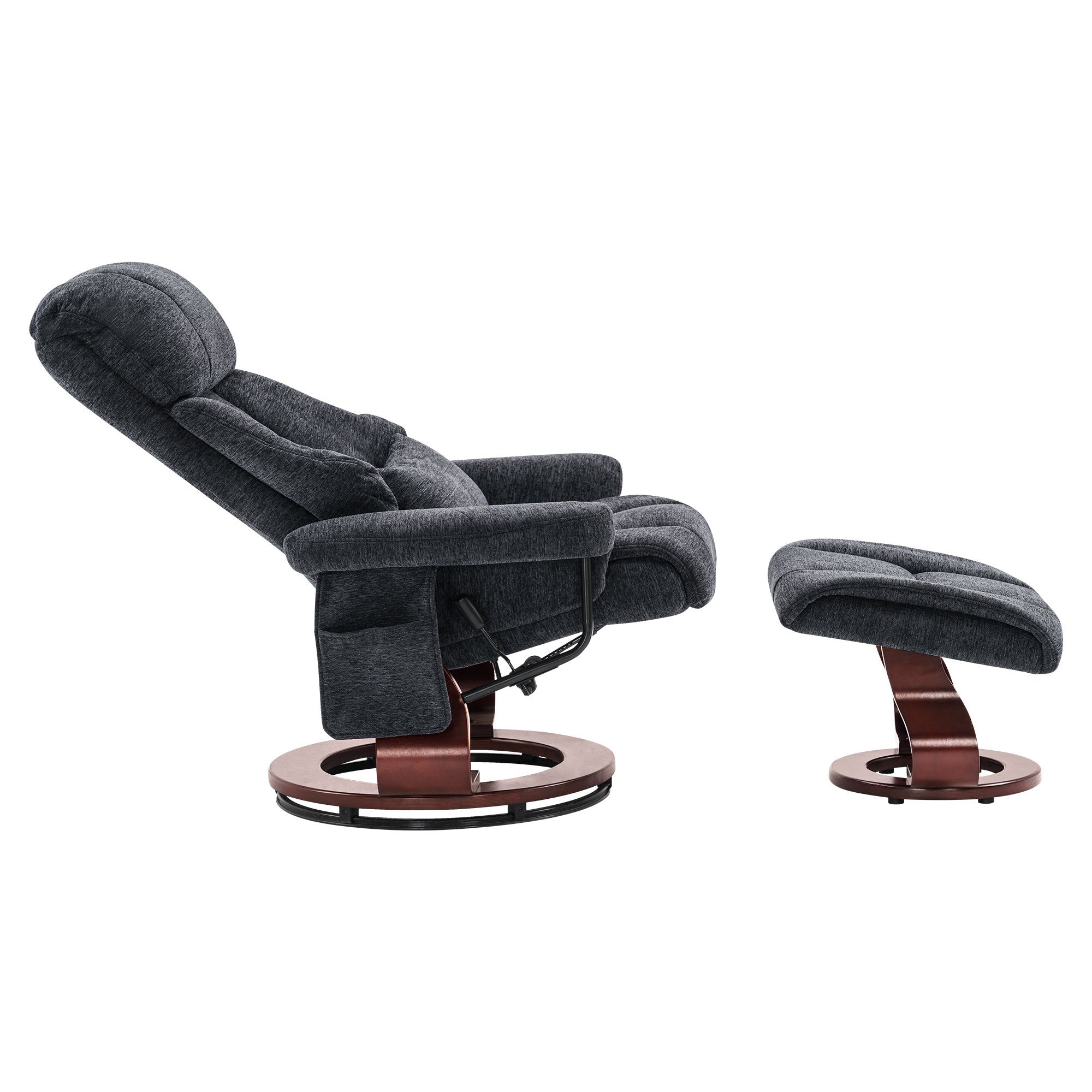 Relaxfauteuil met Hocker, 360° Draaibaar, TV-stoel tot 120 kg, 9066 – foto 4