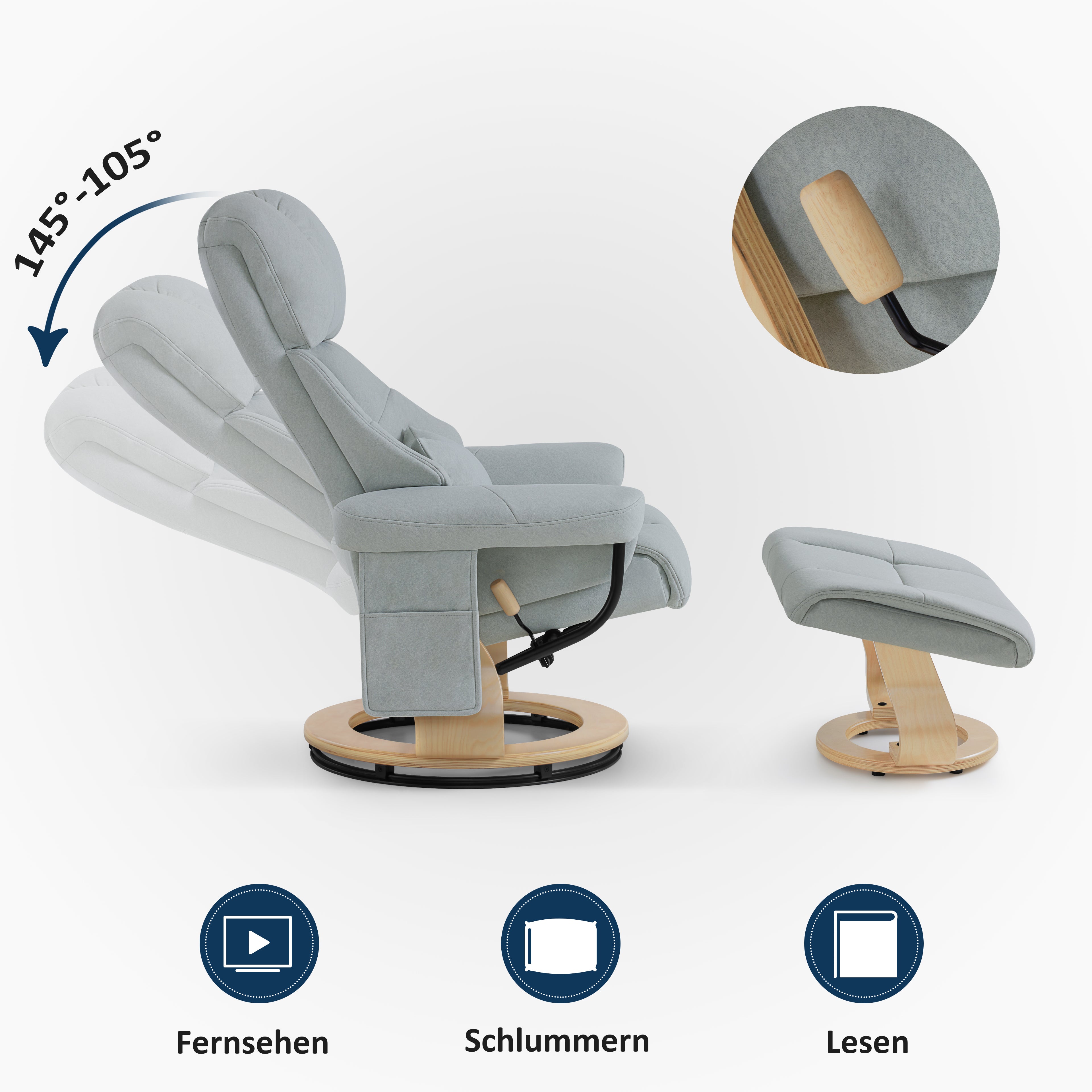 Relaxfauteuil met Hocker, 360° Draaibaar, TV-stoel tot 120 kg, 9066 – foto 29