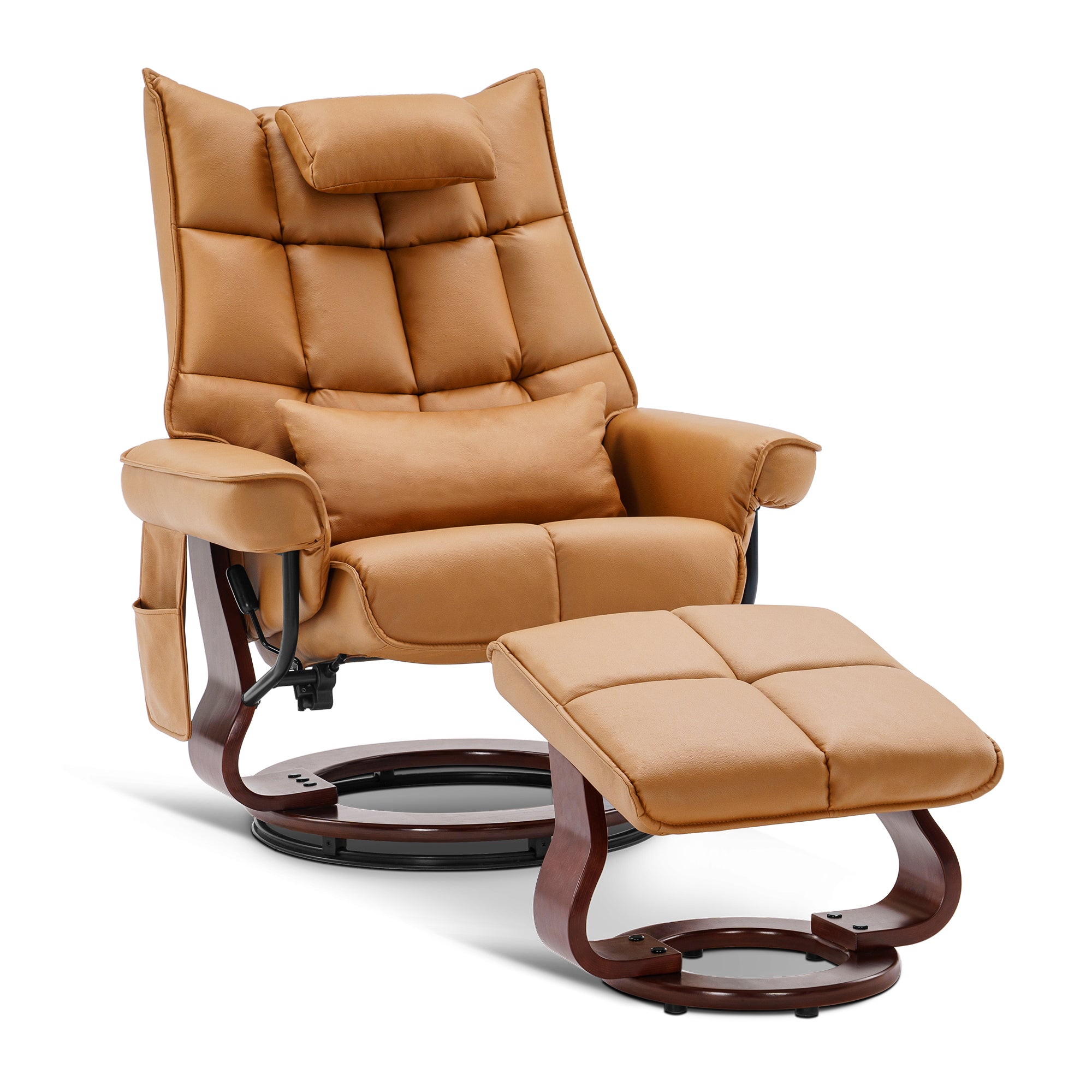 Draaibare Relaxfauteuil met Ligfunctie & Kussen, Microfiber/Stof – foto 15