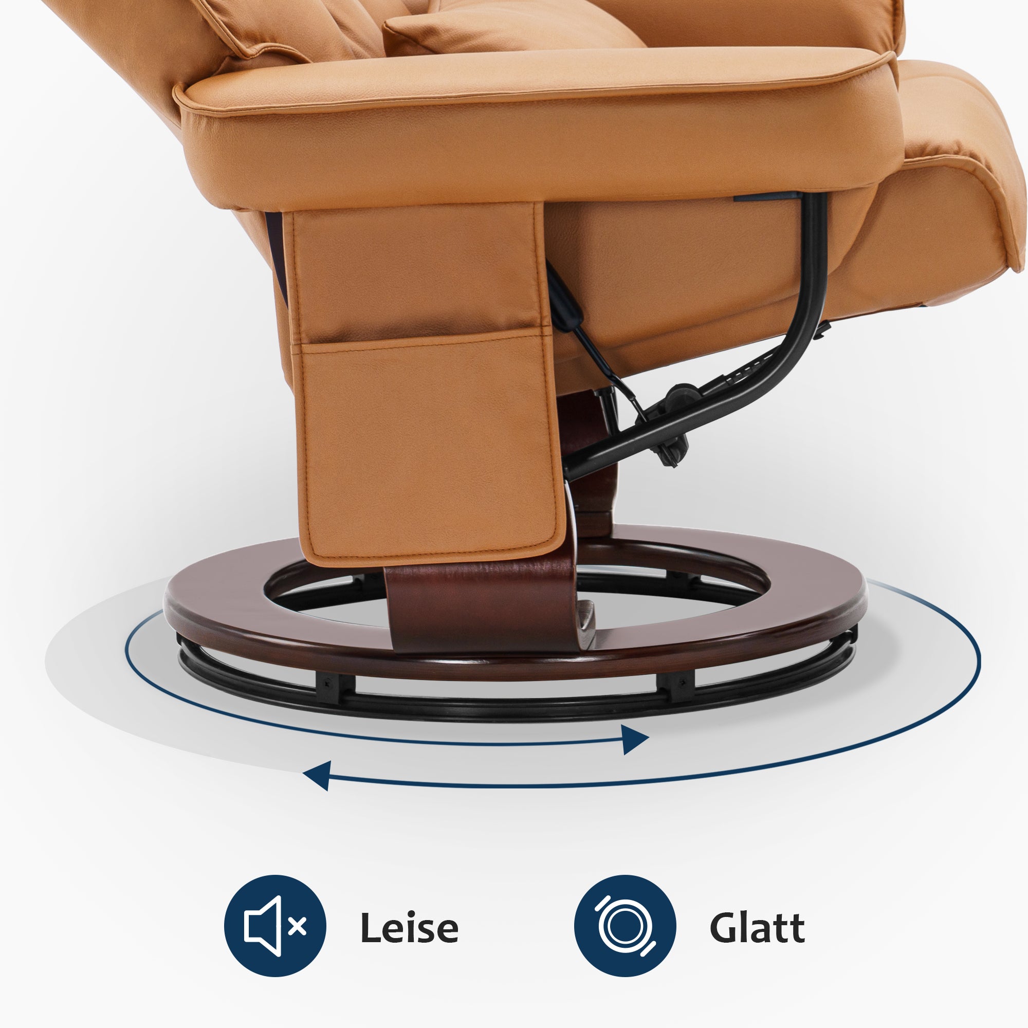 Draaibare Relaxfauteuil met Ligfunctie & Kussen, Microfiber/Stof – foto 17