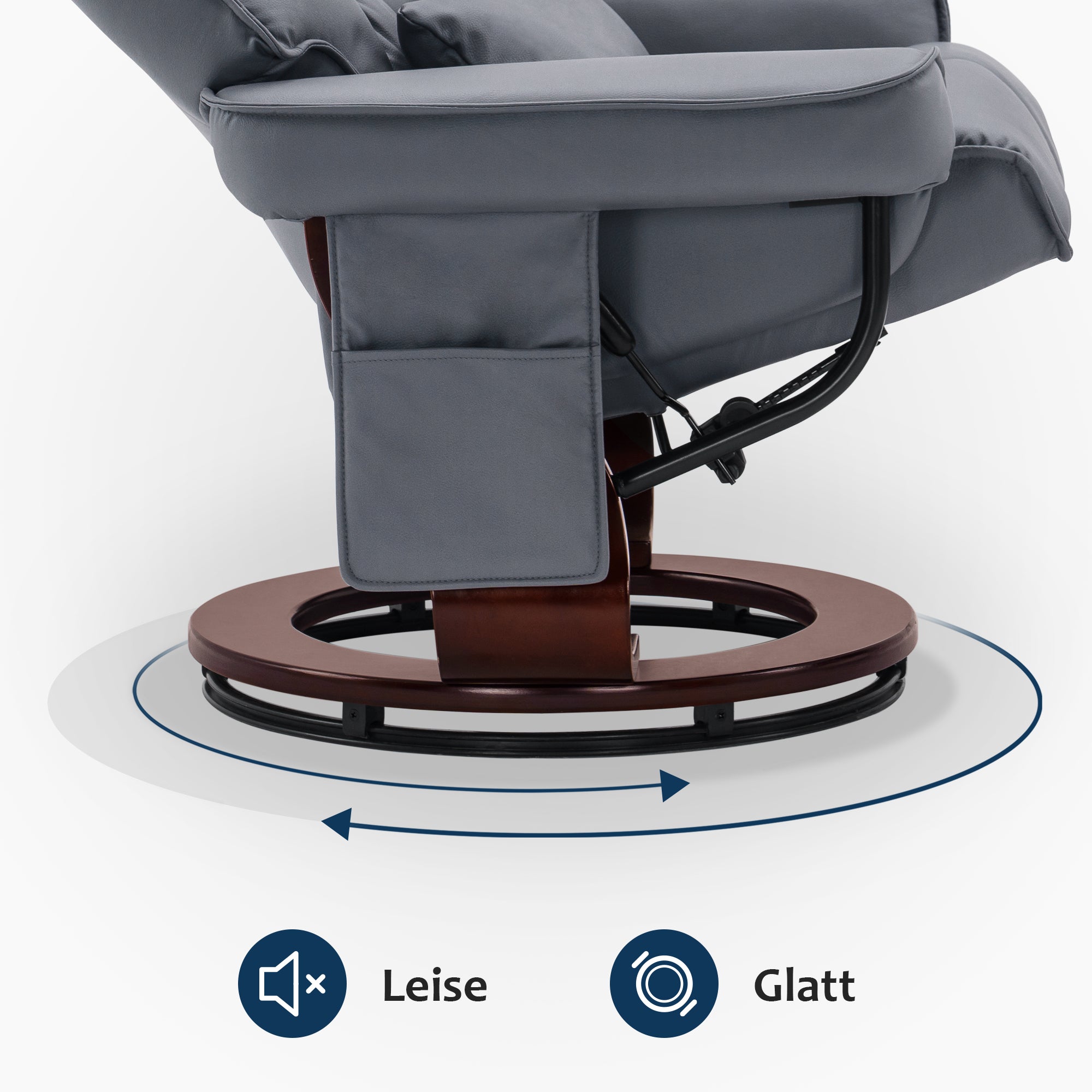 Draaibare Relaxfauteuil met Ligfunctie & Kussen, Microfiber/Stof – foto 4