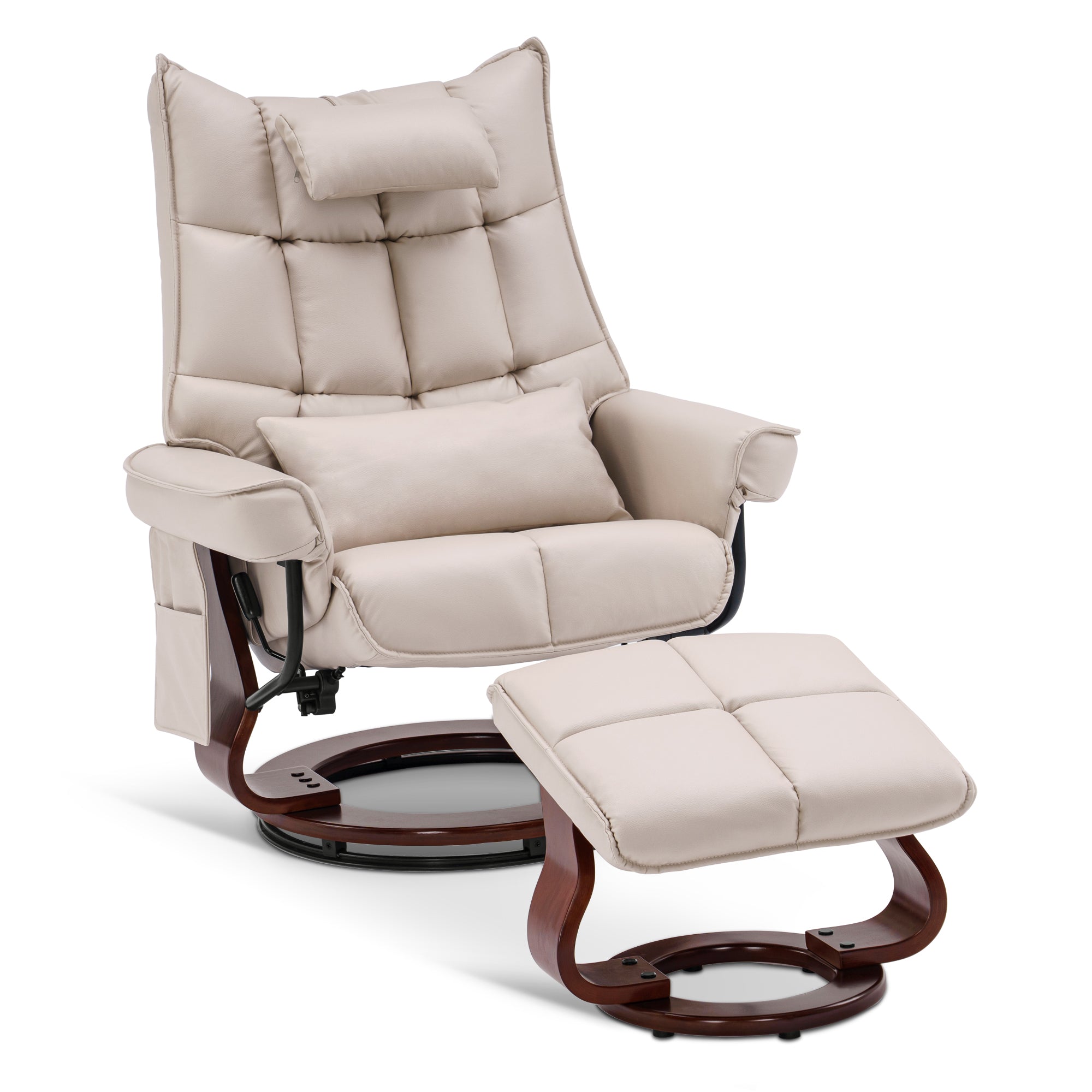 Draaibare Relaxfauteuil met Ligfunctie & Kussen, Microfiber/Stof – foto 8