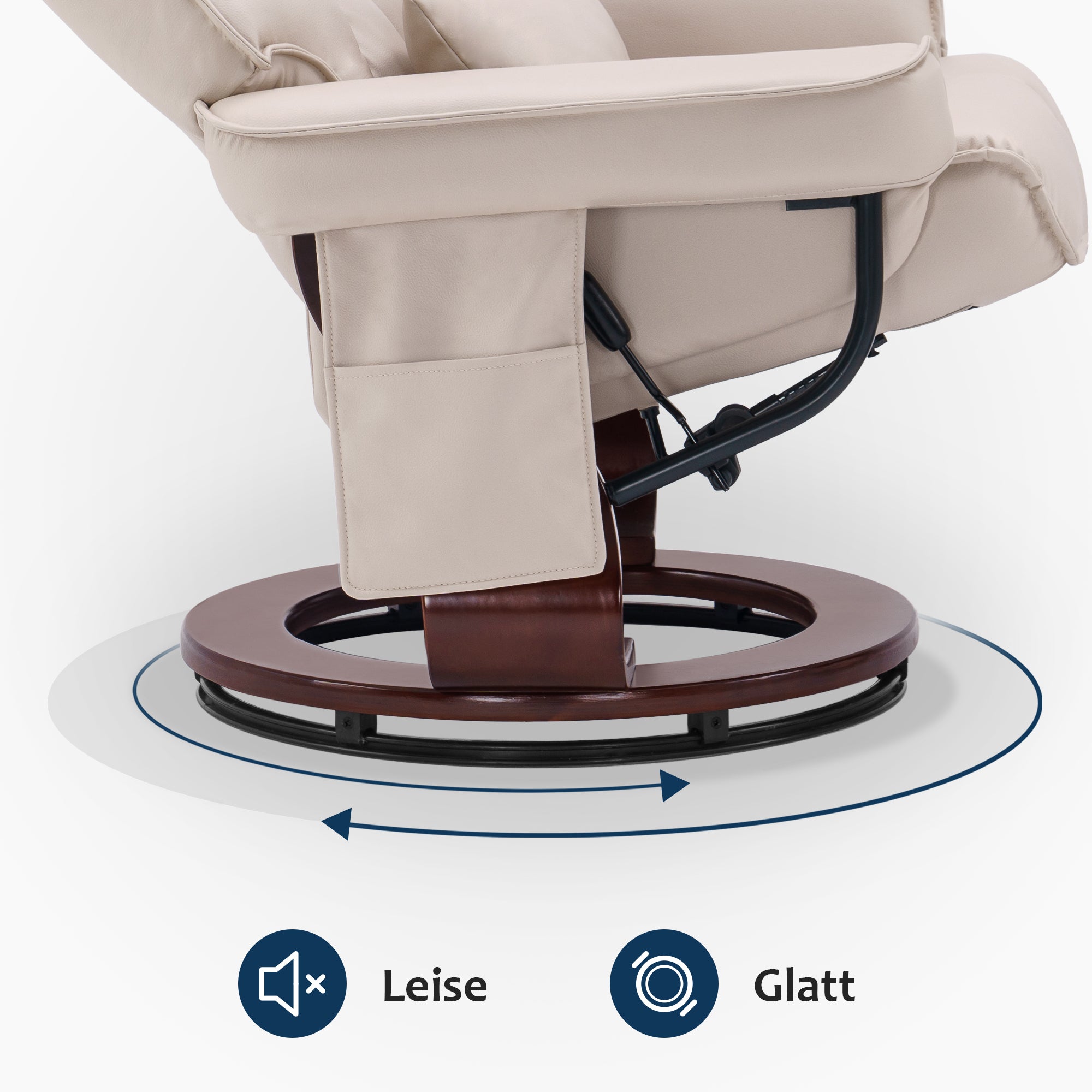 Draaibare Relaxfauteuil met Ligfunctie & Kussen, Microfiber/Stof – foto 10