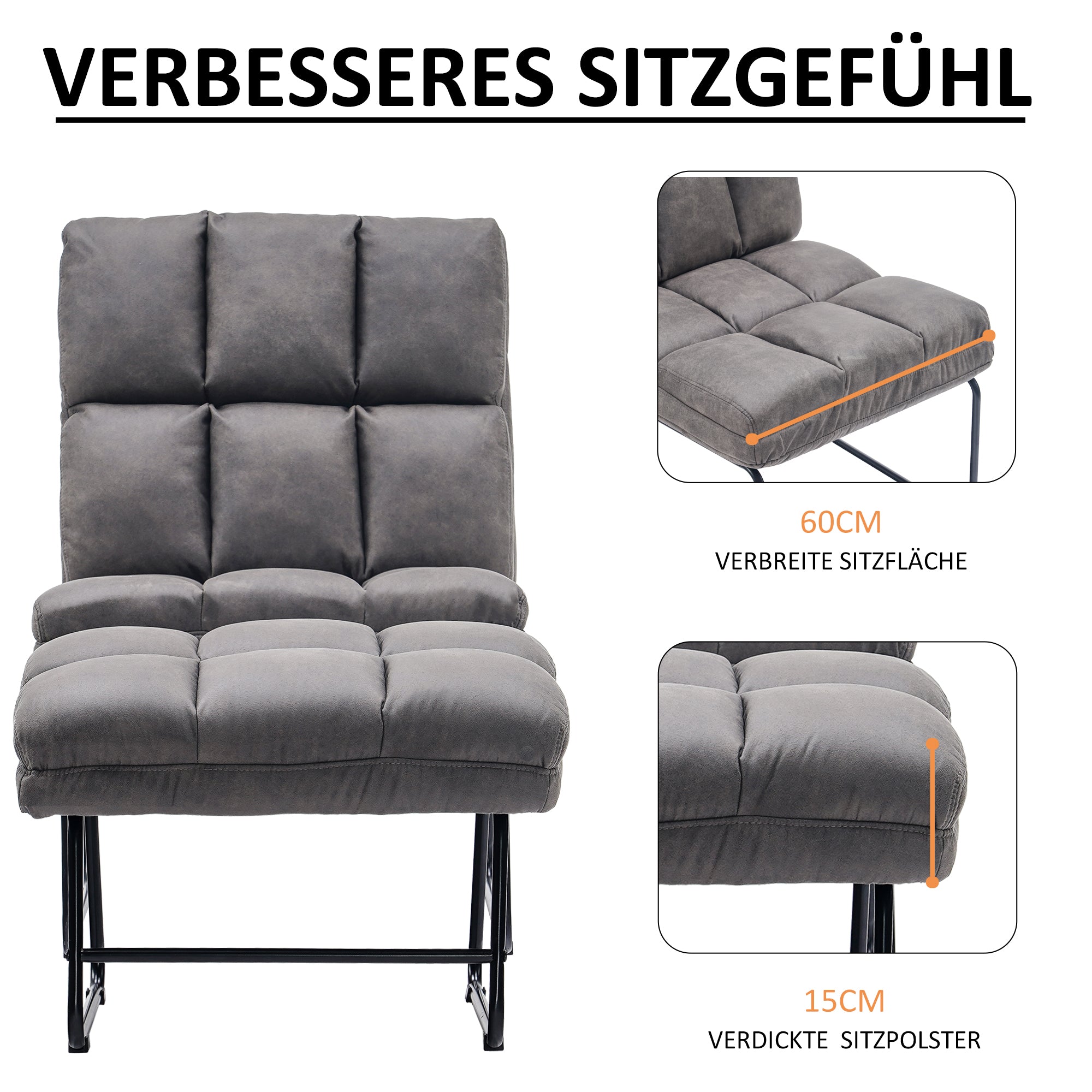 Relaxfauteuil met Hocker, Moderne TV-stoel Loungestoel, 0016/0014 – foto 3