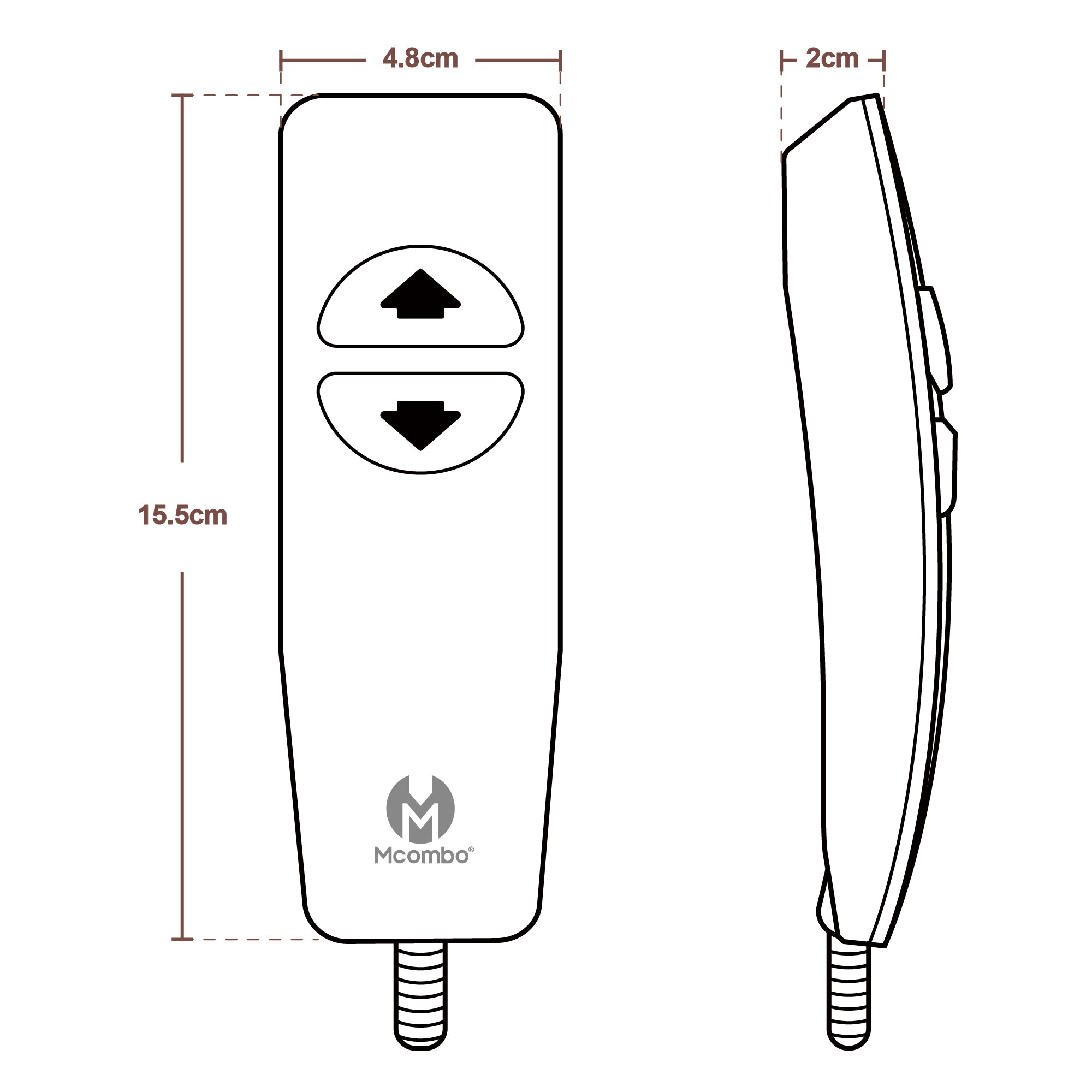 Afstandsbediening voor Relaxfauteuils, 5-pins, 2 LED-knoppen, Zwart – foto 7