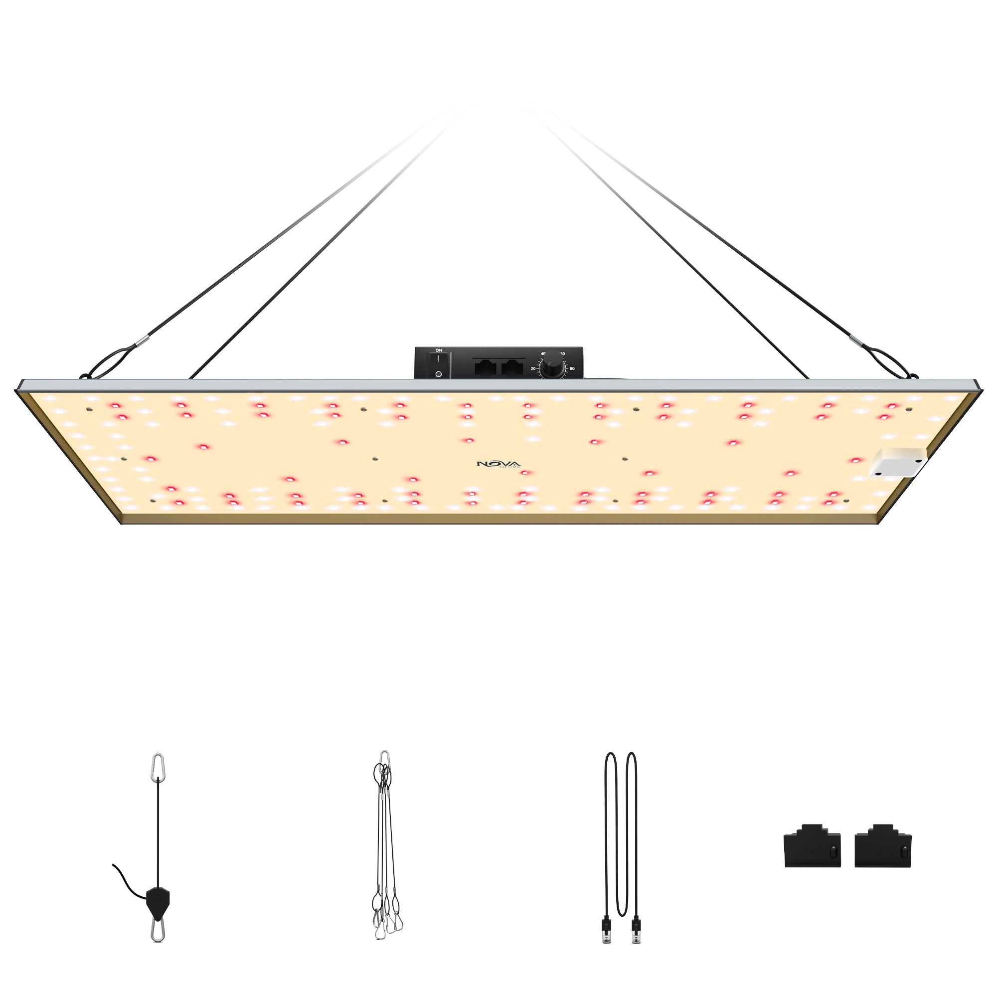 NovaGrove LED Groeilamp Volledig Spectrum, 200W, voor Kweekkast 60x120cm, Dimbaar & Daisy Chain, EC20 – foto 1