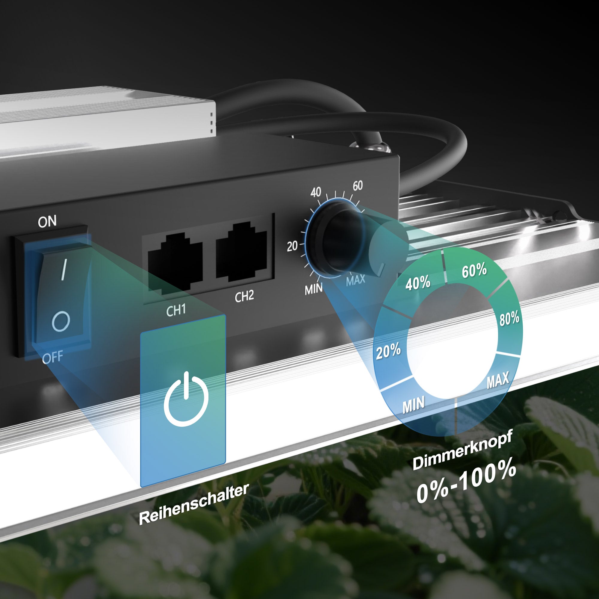 NovaGrove LED Groeilamp Volledig Spectrum, 100W, voor Kweekkast, Dimbaar & Daisy Chain, EC10 – foto 5