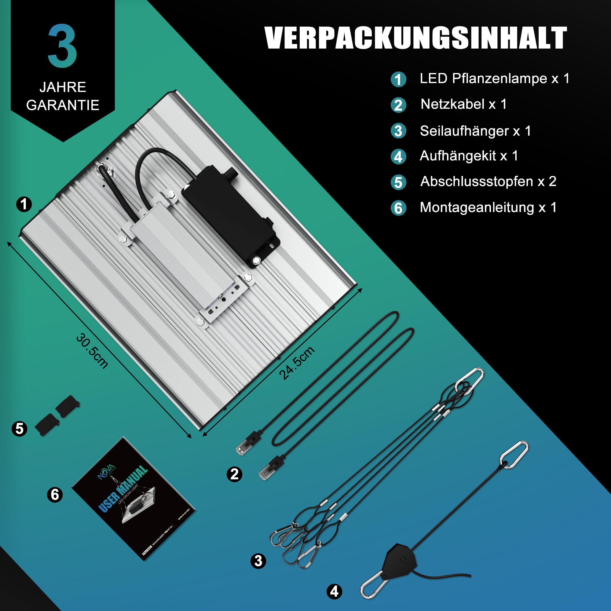 NovaGrove LED Groeilamp Volledig Spectrum, 100W, voor Kweekkast, Dimbaar & Daisy Chain, EC10 – foto 7