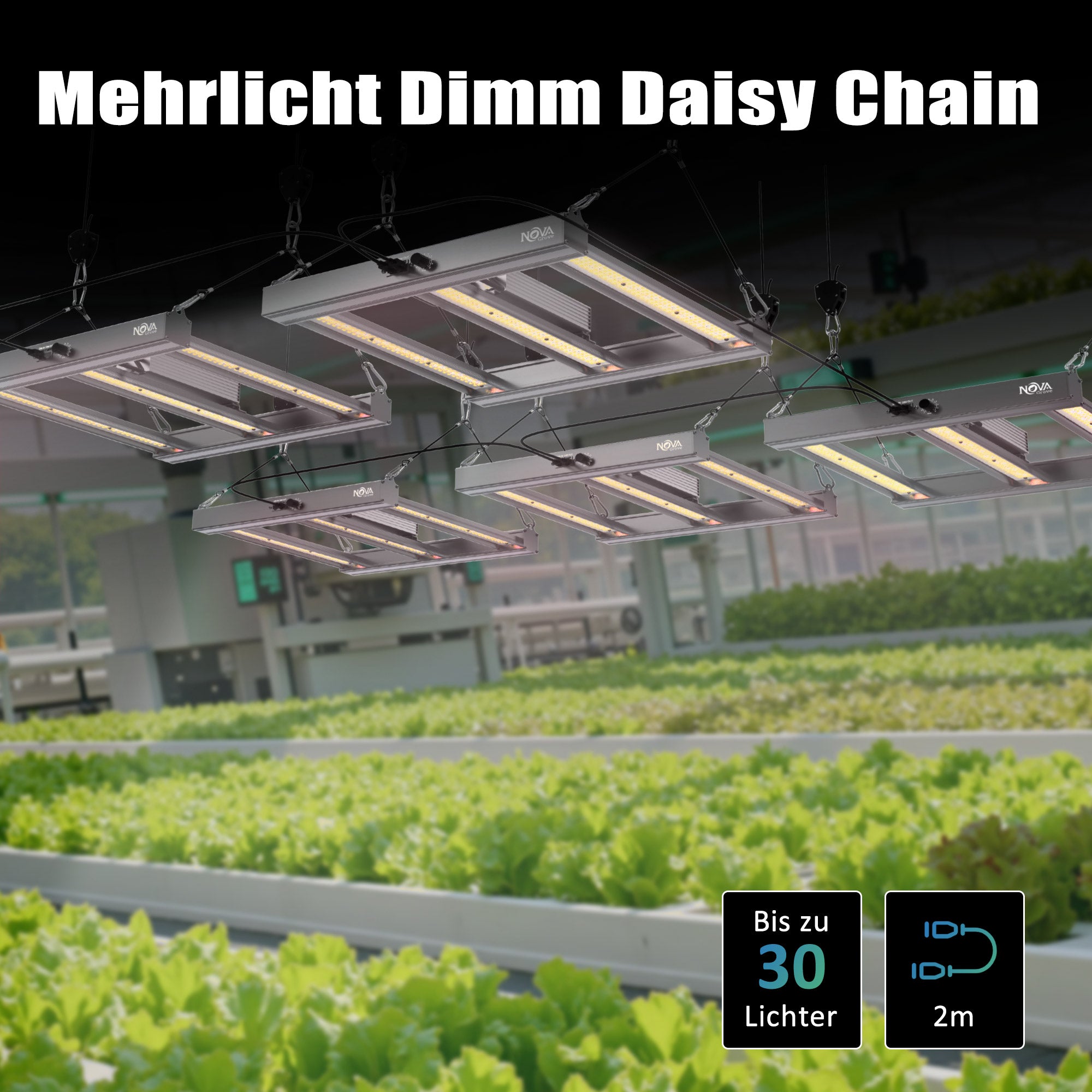 NovaGrove LED Groeilamp Volledig Spectrum IR, 150W, voor Kweekkast 60x60cm, Dimbaar & Daisy Chain, PR15 – foto 6
