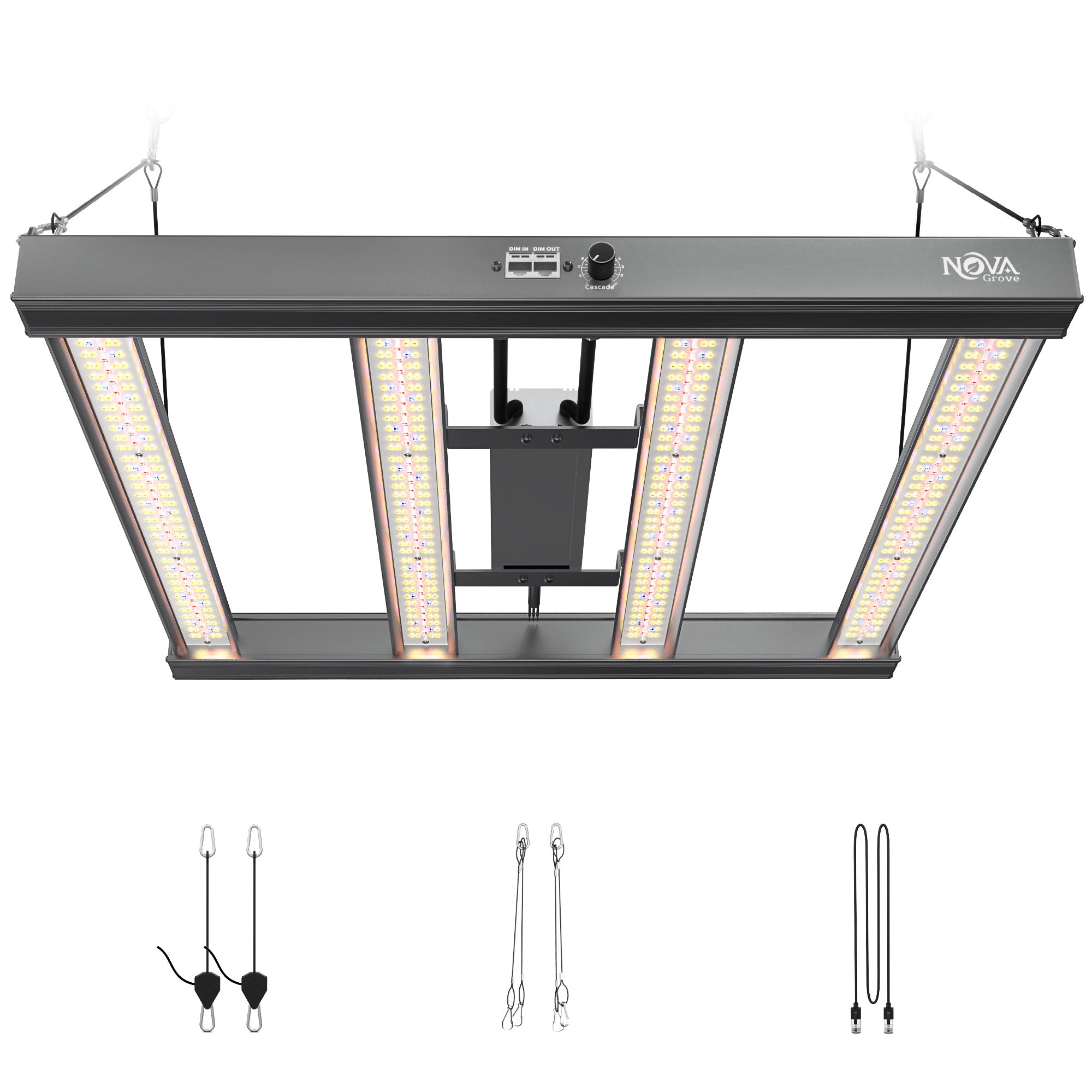 NovaGrove LED Groeilamp Volledig Spectrum IR, 240W, voor Kweekkast 90x90cm, Dimbaar & Daisy Chain, PR24 – foto 1