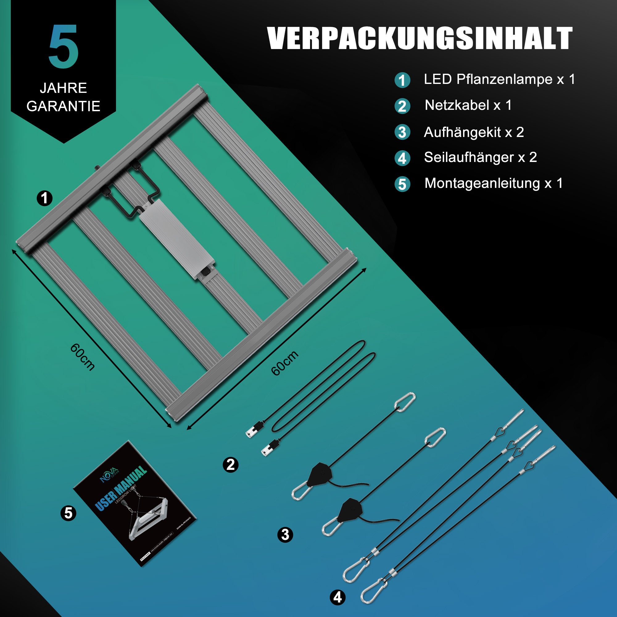 NovaGrove LED kweeklamp, IR volspectrum, 320W, dimbaar, daisy chain, PR32 – foto 6